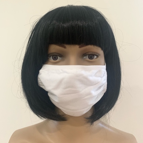 New 3 White 100% Cotton 3 Ply Reusable Face Mask - Picture 2 of 10